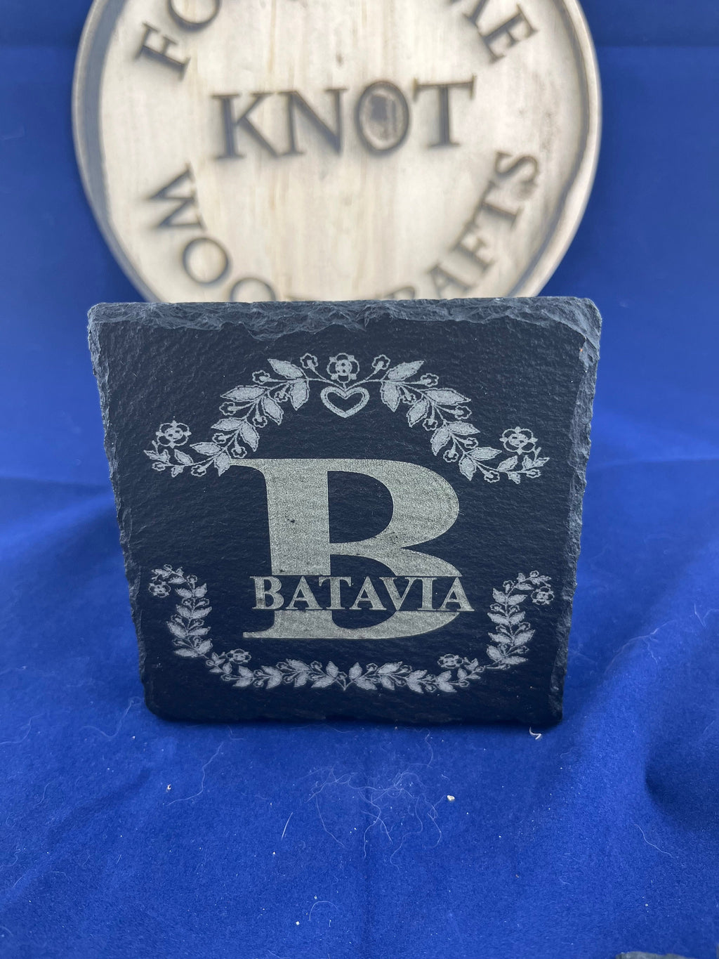 Custom engraved slate coaster set