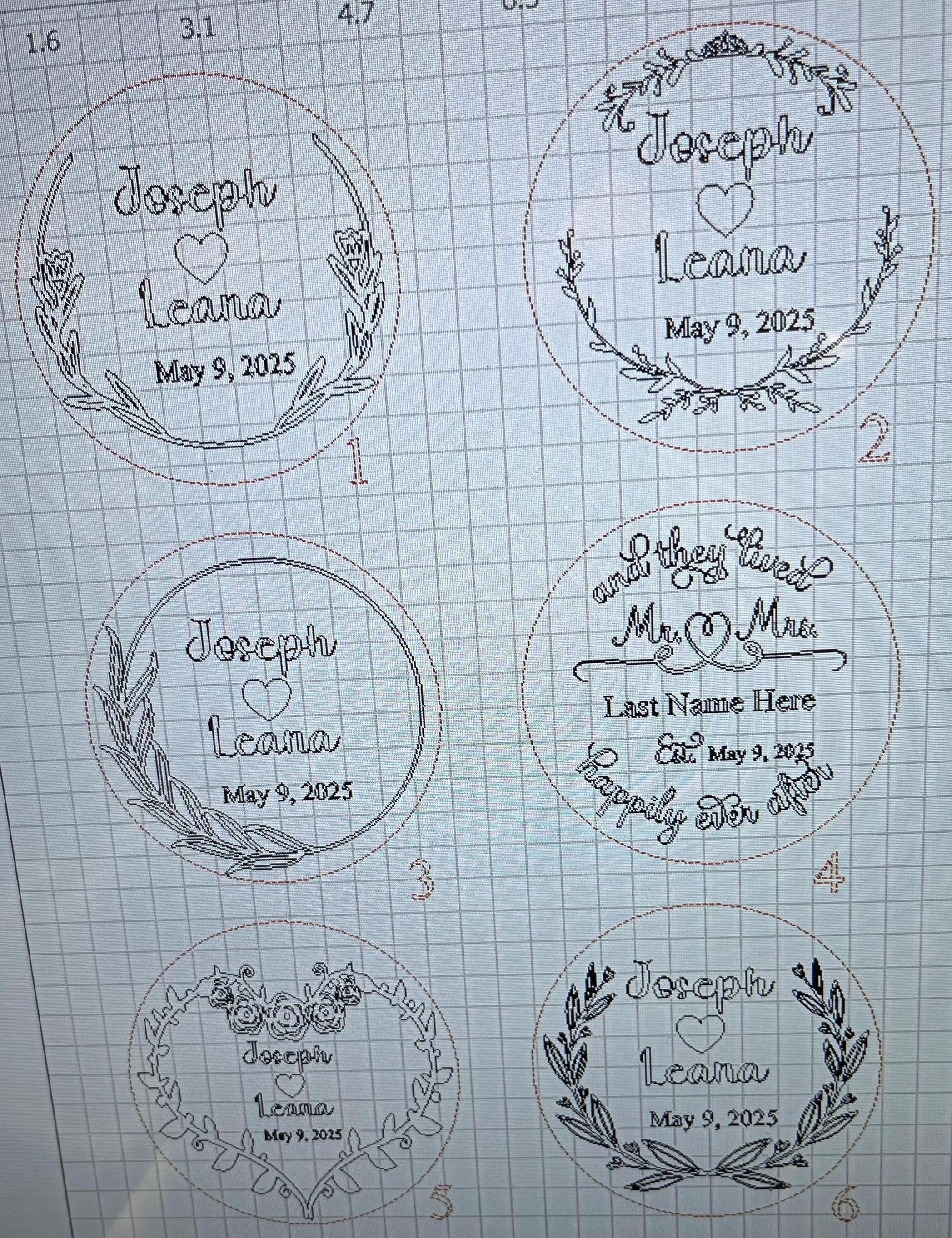 Custom cutting board and 4 pc coaster set