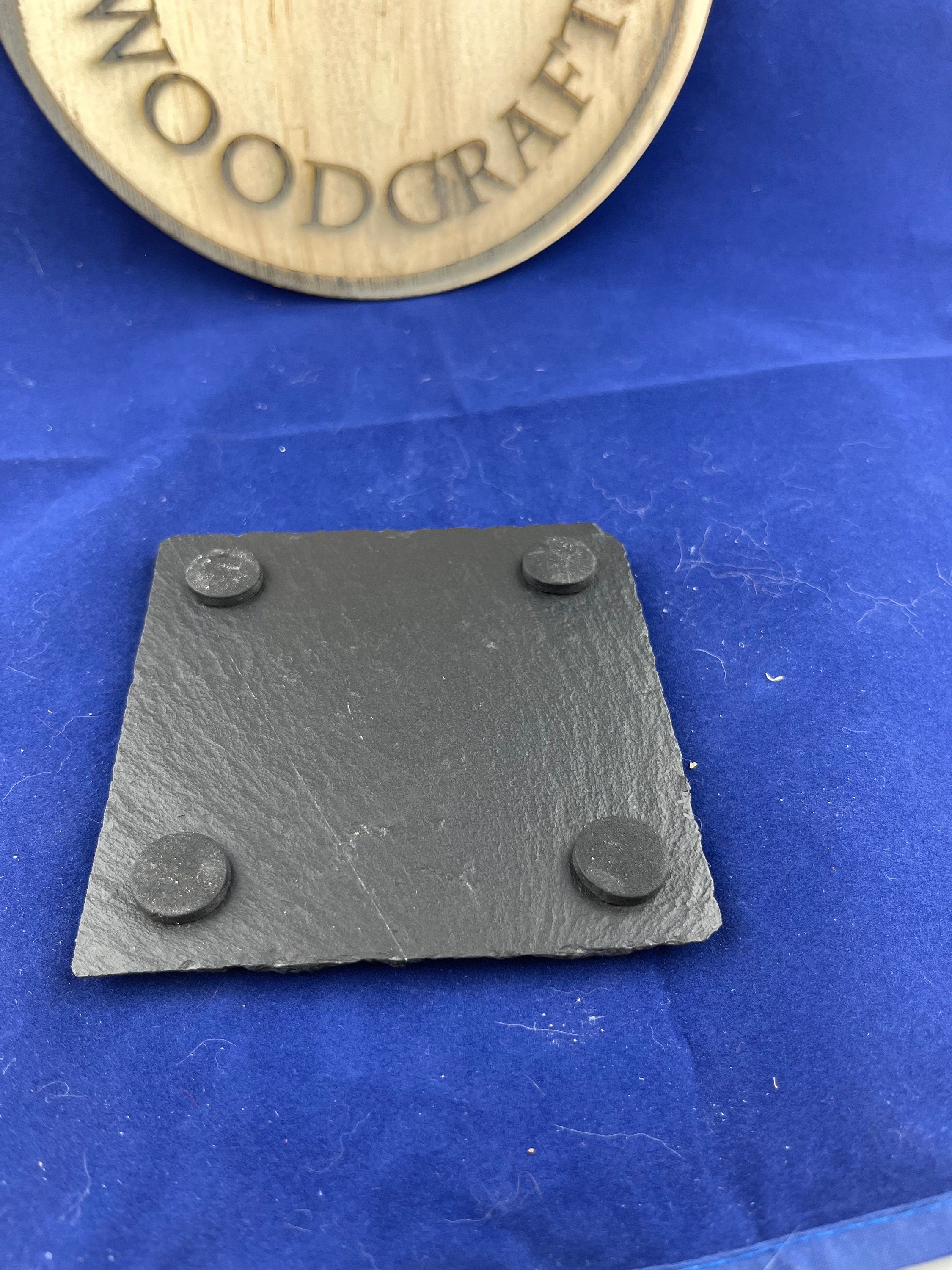 Custom engraved slate coaster set